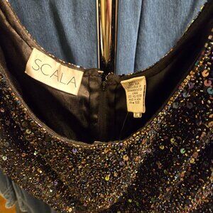 Scala beaded crop evening top XL NWT